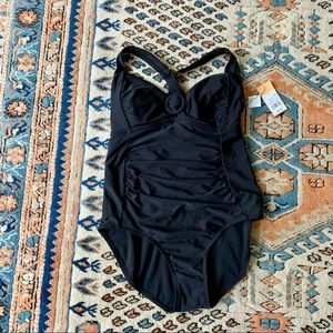 Kona Sol Ring Detail Retro Black Pinup One Piece